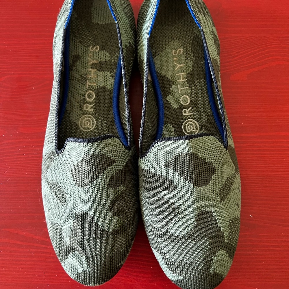 Rothy's The Loafer in Olive Camo 8